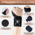 INDEEMAX 2 Pack Copper Wrist Brace Support for Carpal Tunnel, Pain Relief, Adjustable Compression Wraps, Black