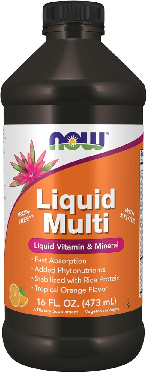 NOW Foods Liquid Multi Supplements, Tropical Orange Flavor, Fast Absorption, 16-Ounce
