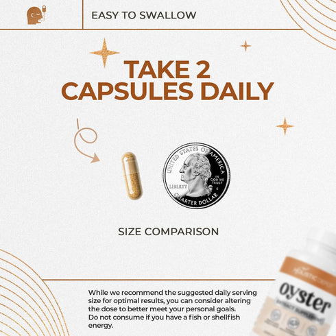 Immunity, 60 Pure Oyster Extract Supports Energy, Vitality & Hormone Balance for Men & Women | Capsules | Made in USA