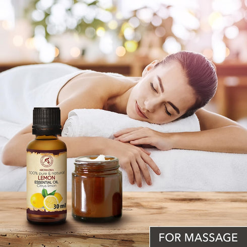 Lemon Essential Oil 1.0 Fl Oz (30ml) - 100% Pure & Natural Aromatherapy for Relaxation & Nails Care