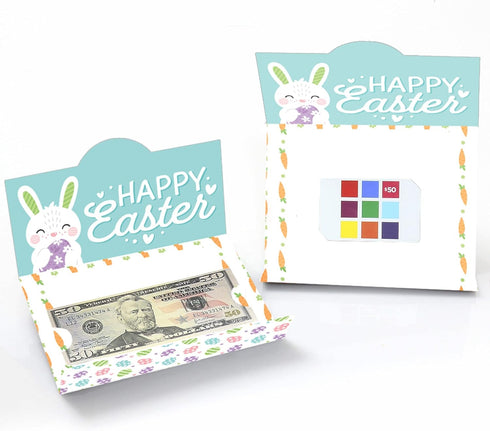 Set, Pack 8 Big Dot of Happiness Easter Money Card Holders - Spring Bunny Gift Card Enclosure Premium Card Stock