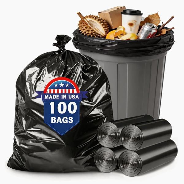 Mineororo 50 55 60 Gallon Trash Bags, 100 Count High Density Garbage Bags,
