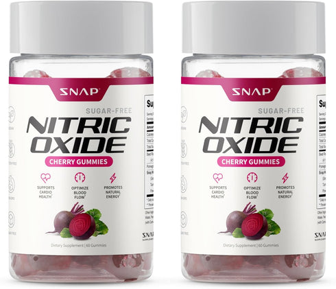 Snap Supplements Nitric Oxide Beet Root Gummies for Healthy Blood Circulation, 120 Gummies