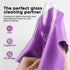 HOMEXCEL Microfiber Cleaning Cloths - 6 PK, Lint-Free, Reusable, Purple, 16x14" for Glass, Windows, Mirrors