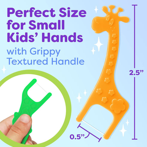 Kids Flossers 2 Pack (100 Total), Cute Animal Shapes, Floss Picks for Kids, Prevent Tooth Decay & Gum Disease, Bubble