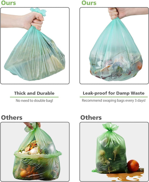 AYOTEE Biodegradable 8 Gallon Trash Bags, Compostable Medium Trash Bags, Unscented Leak Proof Bags for Office, Home,