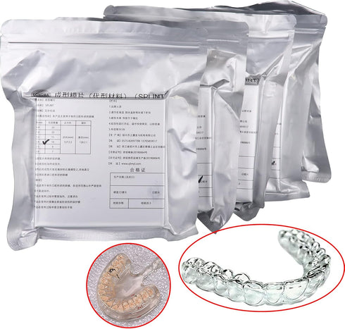 5''x5'' Dental Lab Orthodontic Splint Retainer Slice Vacuum Forming Sheet, Soft Hard 1.0/1.5/2.0mm Thermoforming