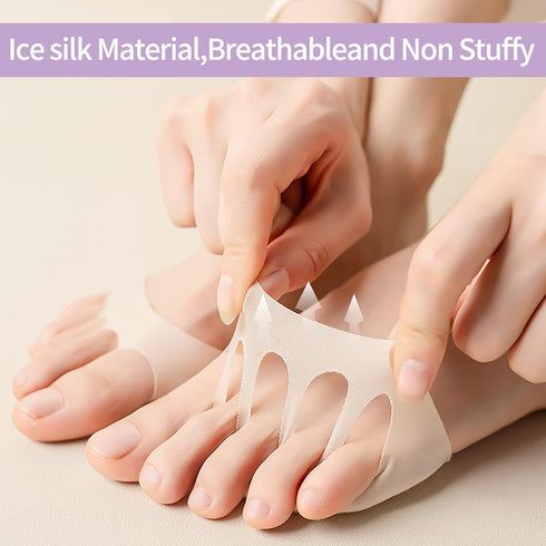 12 Packs Metatarsal Pads, Honeycomb Fabric Forefoot Cushions for Pain Relief, Invisible Socks for Men and Women