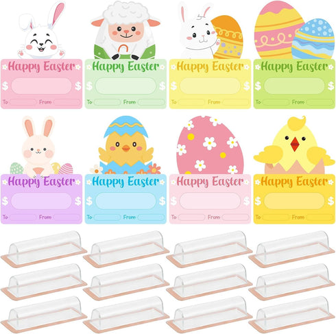 Waldeinsamkeit 16Pcs Easter Money Holders Happy Easter Cash Gifts Cards for Gifting Cash