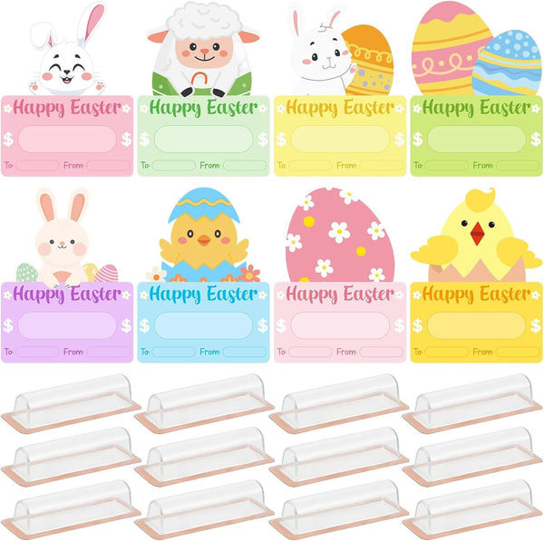 Waldeinsamkeit 16Pcs Easter Money Holders Happy Easter Cash Gifts Cards for Gifting Cash