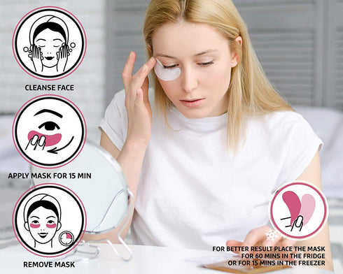 Jakuva 30 Pairs Gel Collagen Eye Masks, Under Eye Patches for Puffy Eyes, Dark Circles, and Anti-Aging Care