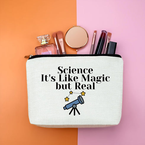 Thank You Gift for Scientist Women: Makeup Bag for Science Teacher, Physicist, Chemistry, Biology Graduation.