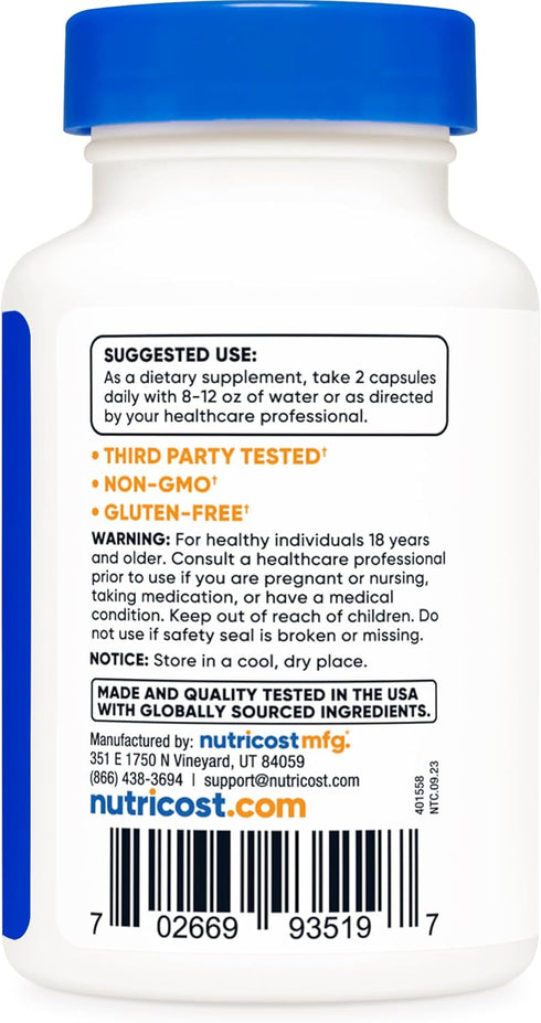 Nutricost Coleus Forskohlii 500mg - 60 Capsules Maximum Strength Formula