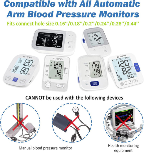 XXL Blood Pressure Cuff Compatible with Omron 9”-24” (22-60CM), Extra Large BP Replacement Cuff for Big Arms - Includes 6 Connectors