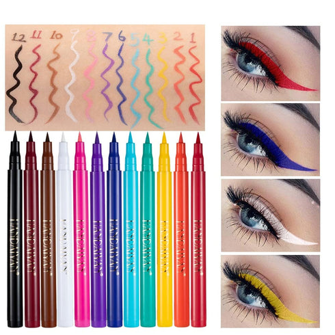 Liquid Vegan Eyeliner Pencil, Colorful Neon, Long-lasting Waterproof Smudge Proof Makeup Gift for Women (yellow#3)