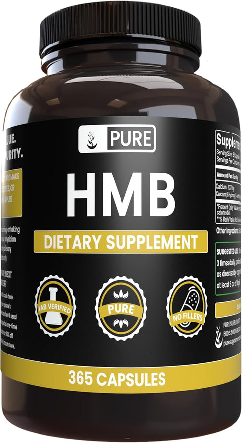 Pure Original Ingredients HMB - 365 Capsules, No Fillers, Always Pure, Lab Verified