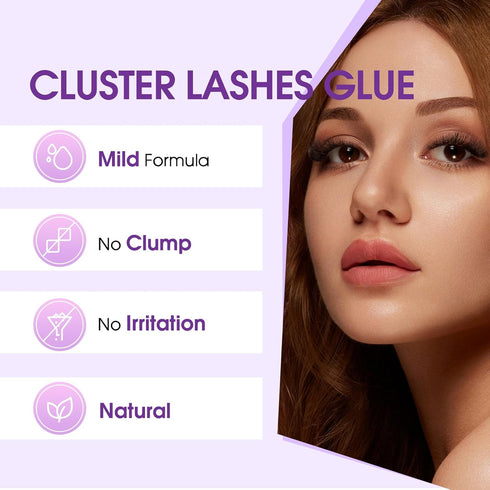 Waterproof Lash Glue for Eyelash Cluster - 5 ml, Black, Strong Hold for Daily Use, Beauty Enthusiasts, Lash Artists