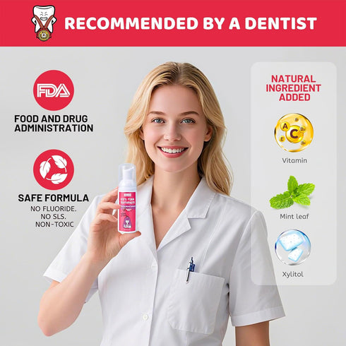 NOHOO Fluoride Free Foam Toothpaste Kids Fruit Flavour,Natural Training Toothpaste for Baby Toddler Children Oral