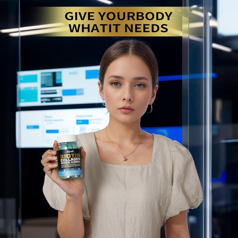 zipvit Gummies B1, B2, B3, B6, B7, 60 Gummy Biotin Collagen Hair Skin and Nails Vitamins for Women & Men Hair Growth