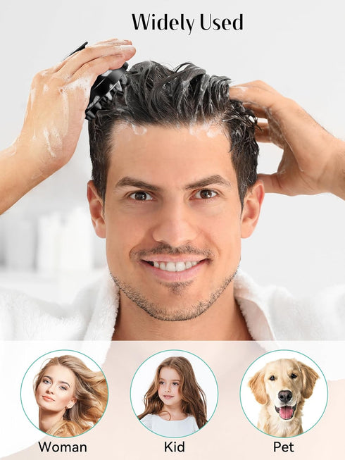 HEETA Scalp Massager Hair Growth 2-Pack, Soft Silicone Shampoo Brush for Dandruff Removal and Head Massage