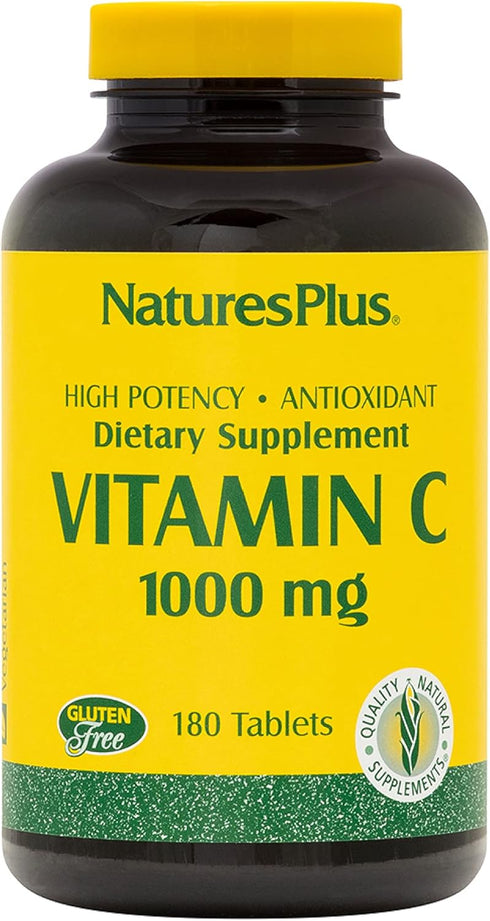 Natures Plus Vitamin C with Rose HIPS - 1000 mg, 180 Vegetarian Tablets