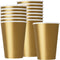 Gold Solid Paper Cups - 9oz (Pack of 14) - Durable & Eco-friendly Shimmering Party Cups for Elegant Gatherings