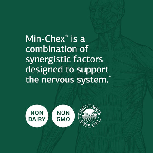 Standard Process Min-Chex - Whole Food Nervous System Supplement for Stress Relief - 90 Capsules