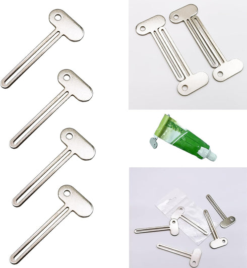 Luoyuanjia 4 Toothpaste Squeezer, Pcs Metal Manual Toothpaste Squeezer Roller Stainless Steel Tube Squeezer Toothpaste