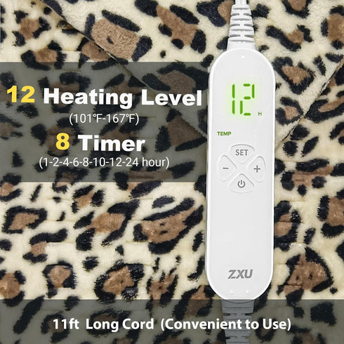 ZXU 12 Setting,Moist 1-24Hour 12 24 Heating Pad for Back Pain and Cramps Relief, Ultra Soft Microplush Heating Pad