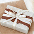 VIVIQUEN White Double Faced Satin Ribbon with Gold Edge, 1” x 25 Yards for Gift Wrapping & Floral Arrangement