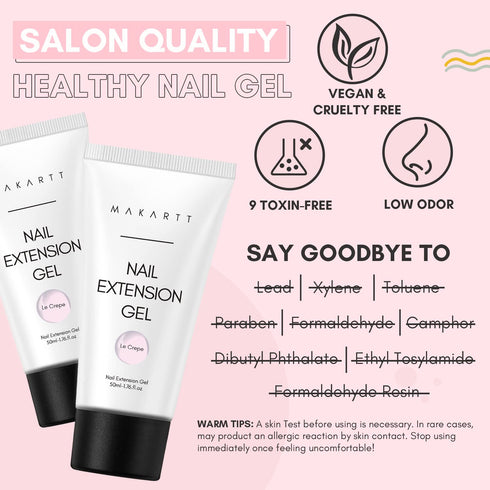 Makartt Poly Nail Gel: Light Pink, 50ML Builder for Extension, Strengthener, Hard Gels for Trendy DIY Manicure
