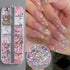 12 Grids Nail Art Glitter Sequins, Holographic Hexagon Chunky Nail Glitter for DIY Acrylic Nails Decoration
