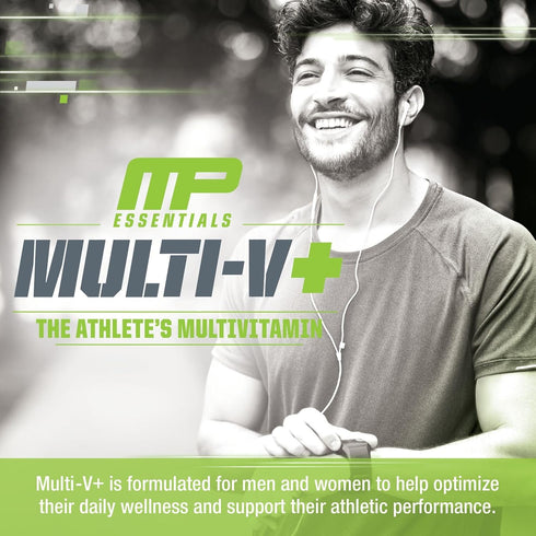 Muscle Pharm Essentials Multi-V+, 90 Tablets - The Athlete's Multi-Vitamin for Enhanced Energy, Performance & Immune