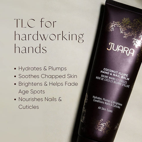 Juara Coconut Oil Hand and Nail Cream, Coconut Illipe Balm – Anti-Aging for All Skin Types, 100% Paraben-Free