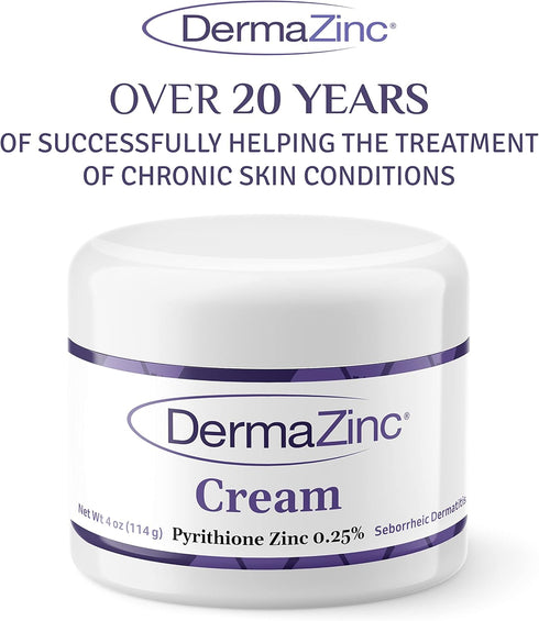 DermaZinc Therapy Cream, Zinc Cream for Skin, Relief for Psoriasis, Dermatitis, Eczema, and Other Conditions
