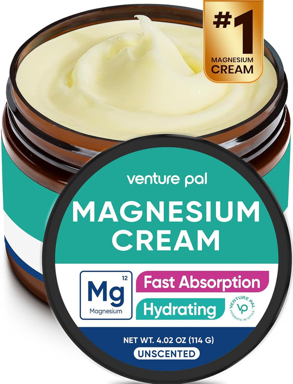 Venture Pal Topical Magnesium Cream, Fast-Absorbing Magnesium Moisturizing Lotion with Coconut Oil,