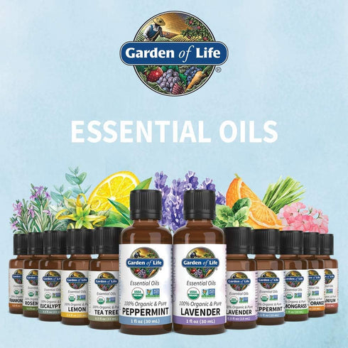 Garden of Life Essential Oil, Lemon, USDA Organic & Pure, Clean, Undiluted for Diffuser, Aromatherapy, 0.5 Fl Oz