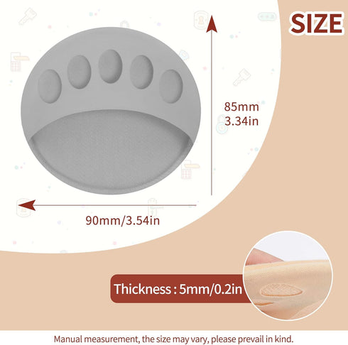 Invisible Breathable Honeycomb Fabric Ball of Foot Pads, Soft Metatarsal Cushions for Pain Relief, Reusable