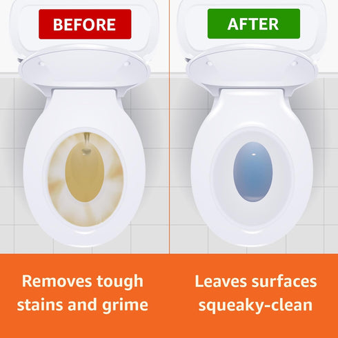 Amazon Basics Toilet Bowl Cleaner Cling Action Formula with Bleach, Fresh Scent, 24 Fl Oz, 2 Pack