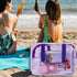 Travel Clear Waterproof PVC Bag - Toiletry Carry Pouch with Zipper Handle Straps, Violet
