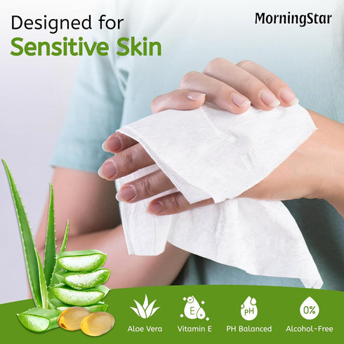 Morning Star 60 1 Pack Adult Wipes for Elderly - Wipes Thick Extra Large Disposable Washcloths for Adult Bathing