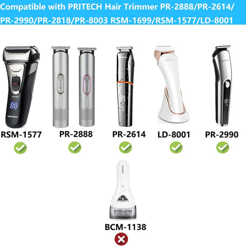 Replacement Pritech Hair Trimmer Charger USB Cable for Models PR-2888, PR-2614, PR-2990, RSM-1699, RSM-1928C