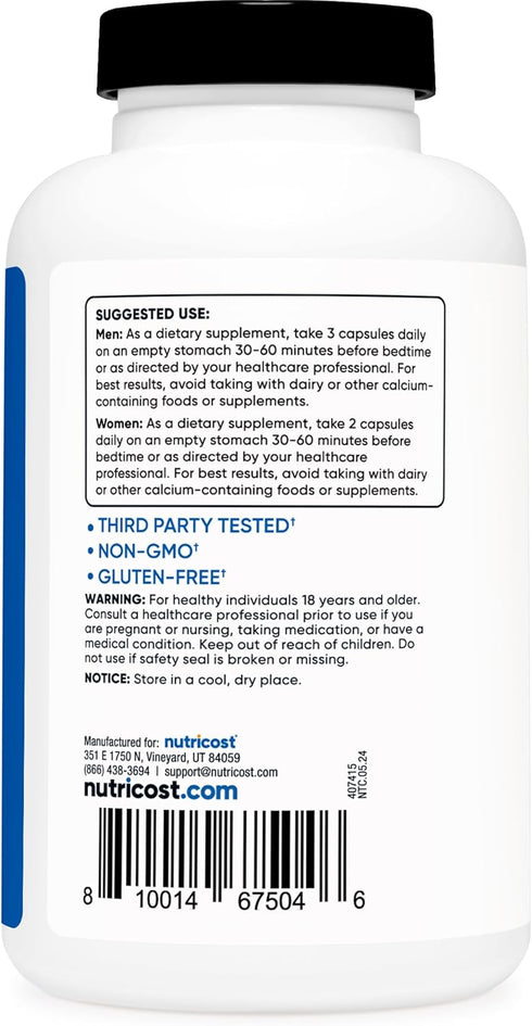 Nutricost ZMA 180 Capsules - Non-GMO & Gluten Free ZMA Supplement