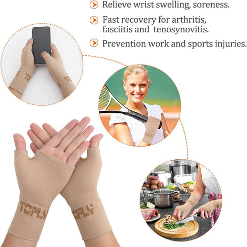Thumb and Wrist Support for Joint Pain, Tendonitis, Sprain, Compression Wrist Sleeves with Thumb Support