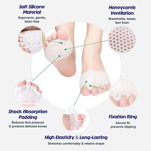 Hammer Silicone Toe Separators (Left & Right Pair), Toe Spacer for Overlapping Toes, Foot Pain Relief for Bunions, Toe