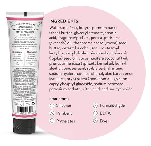 J.R. Watkins Natural Moisturizing Hand Cream, Hydrating Shea Butter, Cocoa Butter, Avocado Oil, 3.3oz, Cherry Blossom,