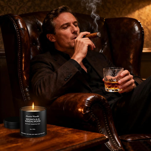 HOFOGOTOWIN Set 4 Pack 8oz Scented Candles for Men - Luxury Soy Wax Candles, Large Strong Scented Candles, Masculine