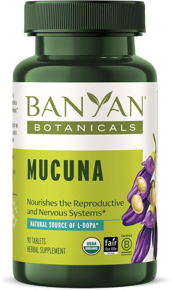 Banyan Botanicals Mucuna Pruriens – Organic Herbal Tablet, Energizing, Supports Healthy Nervous & Reproductive Systems,