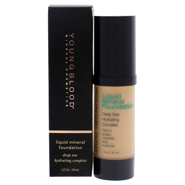 Youngblood Liquid Mineral Foundation, Shell, Dewy, Lightweight, Full Coverage, Vegan, Gluten-Free, Cruelty Free