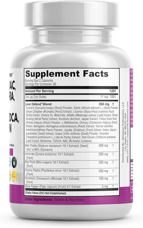 Milk Thistle 3000mg, NAC, Chanca Piedra, Beet Root, Artichoke, Dandelion Root - Liver Cleanse Detox Supplement